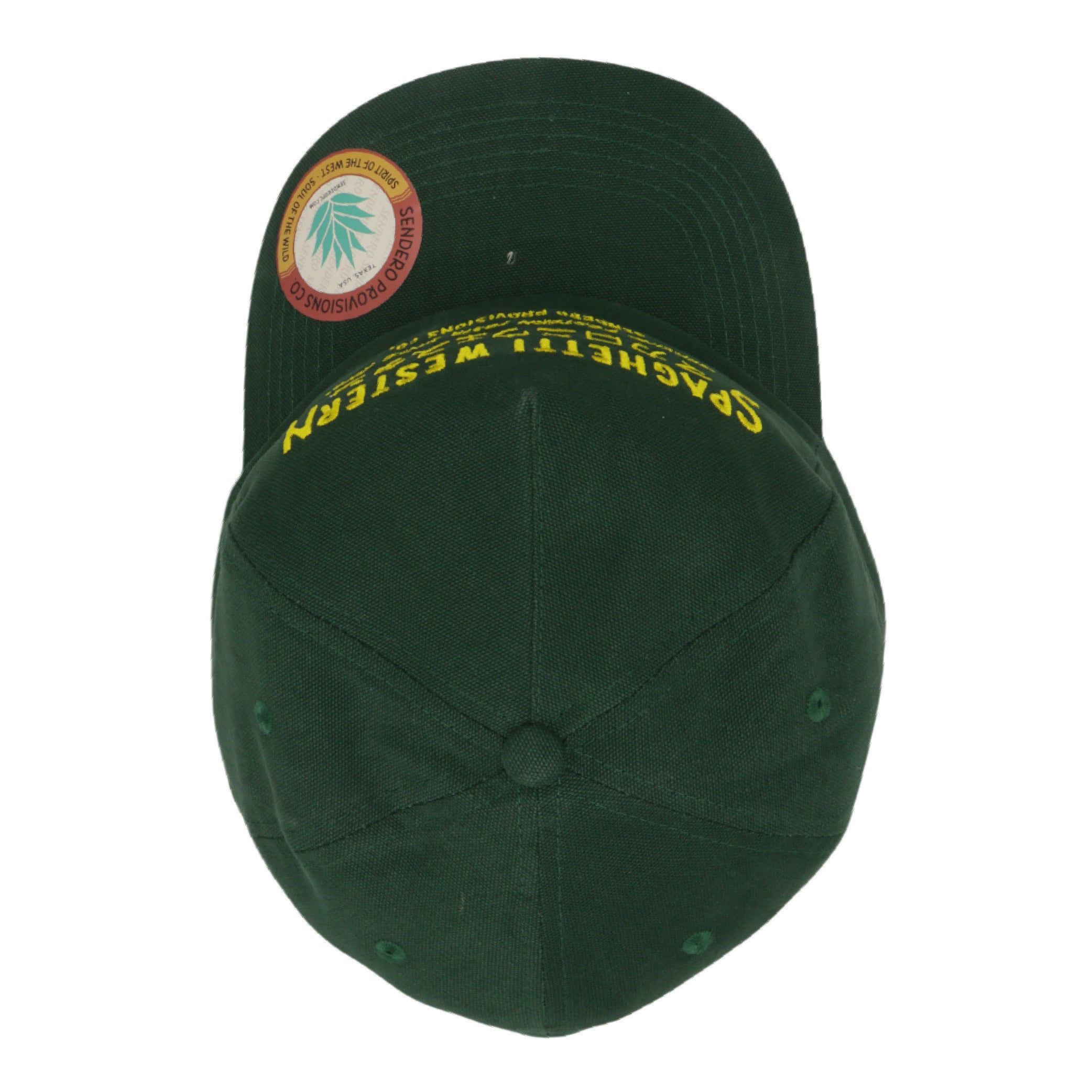Sendero Provisions Co.  Spaghetti Western Hat - Green - Unstructured 5-Panel Adjustable Leather Strapback Cap with Embroidered Design, One Size