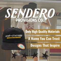 Sendero Provisions Co. Tip Your Hat Black Unstructured 5-Panel Snapback Hat - Embroidered Brushed Cotton Canvas, Adjustable Fit, Semi-Curved Visor, Ideal for Casual Outdoor Adventures