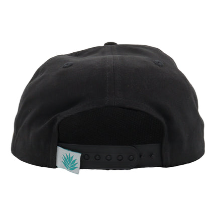Sendero Provisions Co. Tip Your Hat Black Unstructured 5-Panel Snapback Hat - Embroidered Brushed Cotton Canvas, Adjustable Fit, Semi-Curved Visor, Ideal for Casual Outdoor Adventures