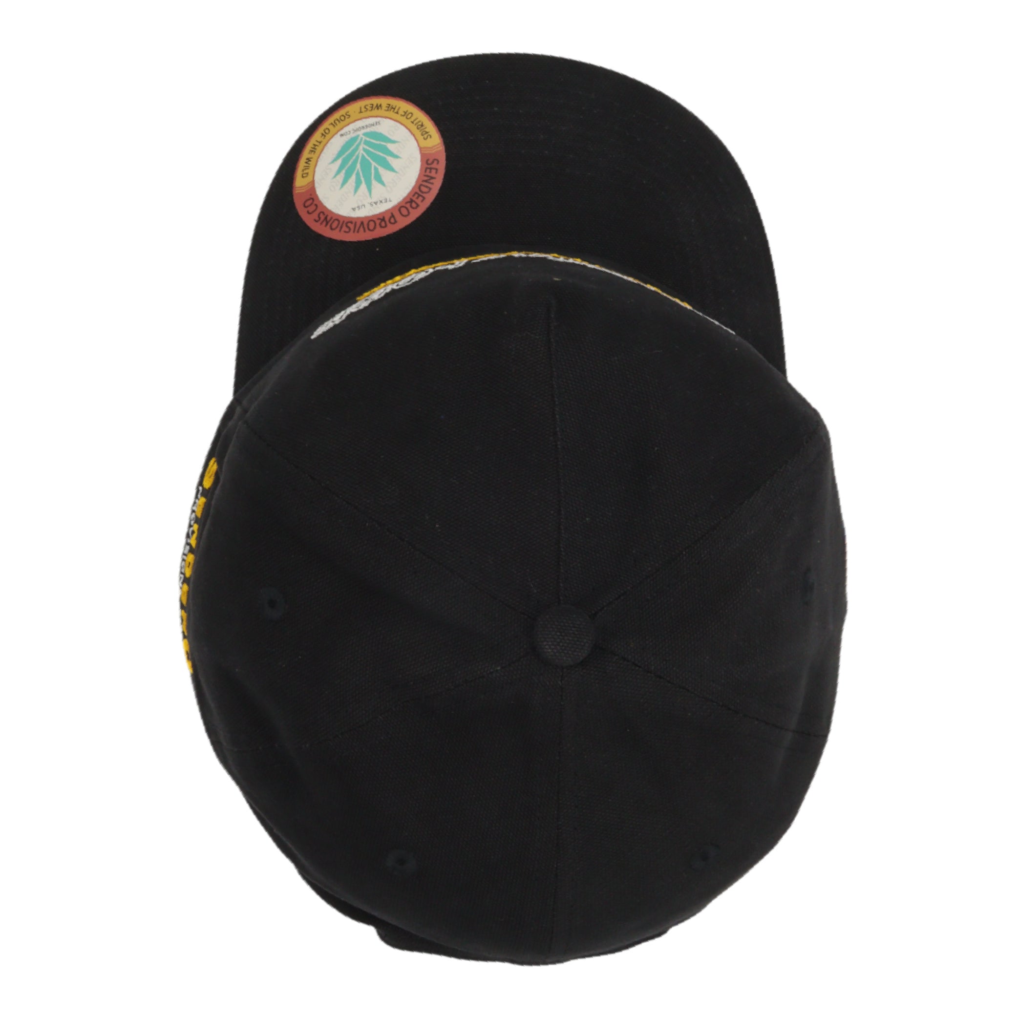 Sendero Provisions Co. Tip Your Hat Black Unstructured 5-Panel Snapback Hat - Embroidered Brushed Cotton Canvas, Adjustable Fit, Semi-Curved Visor, Ideal for Casual Outdoor Adventures