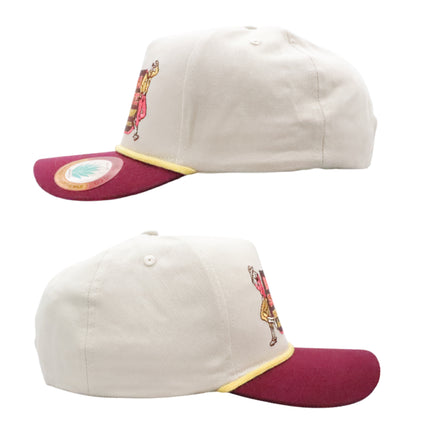 Sendero Provisions Co. Buena Suerte Adjustable Snapback Hat with Embroidered Patch (Cream/Maroon) - One Size