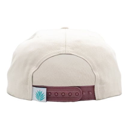 Sendero Provisions Co. Buena Suerte Adjustable Snapback Hat with Embroidered Patch (Cream/Maroon) - One Size