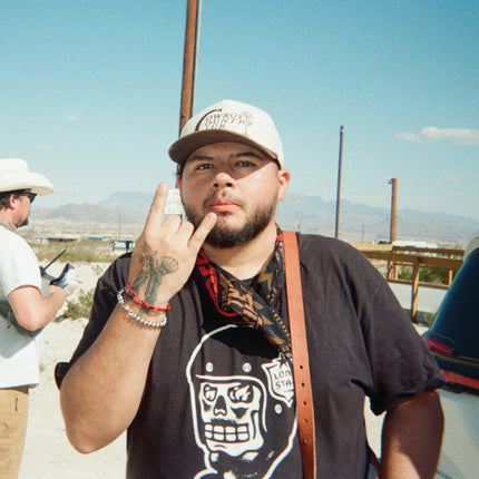 Sendero Provisions Co. Buena Suerte Adjustable Snapback Hat with Embroidered Patch (Cream/Maroon) - One Size