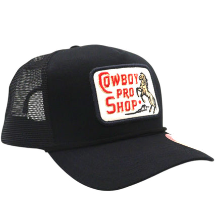 Sendero Provisions Co. Cowboy Pro Shop Adjustable Snapback Hat with Embroidered Patch (Black) - One Size