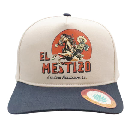 Sendero Provisions Co. El Mestizo Adjustable Snapback Hat with Printed Design (White/Navy) - One Size