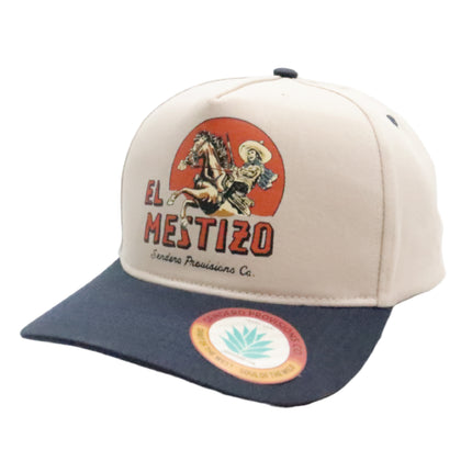 Sendero Provisions Co. El Mestizo Adjustable Snapback Hat with Printed Design (White/Navy) - One Size