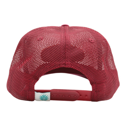 Sendero Provisions Co. Red Mesh Supply Hat, Adjustable Snapback with Detailed Embroidered Patch  (Red) - One Size