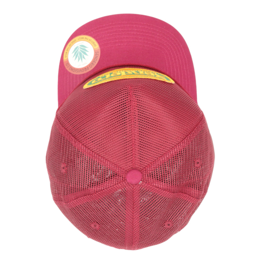 Sendero Provisions Co. Red Mesh Supply Hat, Adjustable Snapback with Detailed Embroidered Patch  (Red) - One Size