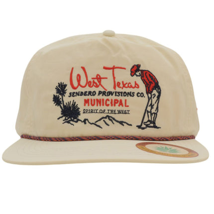 Sendero Provisions Co. West Texas Municipal Adjustable Snapback Hat with Embroidered Design (Cream) - One Size