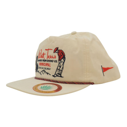 Sendero Provisions Co. West Texas Municipal Adjustable Snapback Hat with Embroidered Design (Cream) - One Size