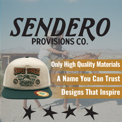 Sendero Provisions Co. Triple Threat  Adjustable Snapback Hat with Embroidered Patch (Tan) - One Size