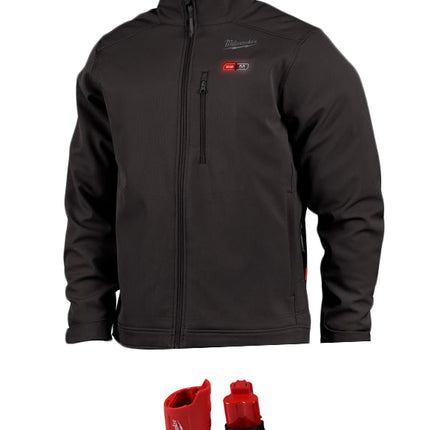 Milwaukee 204B-21XL M12 Lithium-Ion TOUGHSHELL Black Heated Jacket Kit with Battery (XL)