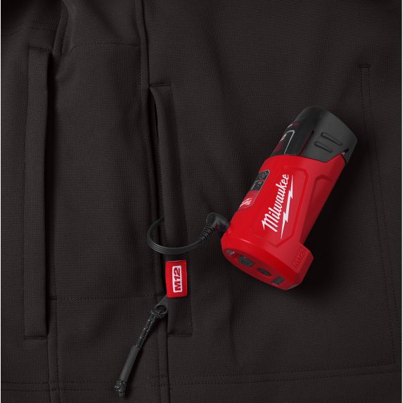 Milwaukee 204B-21XL M12 Lithium-Ion TOUGHSHELL Black Heated Jacket Kit with Battery (XL)
