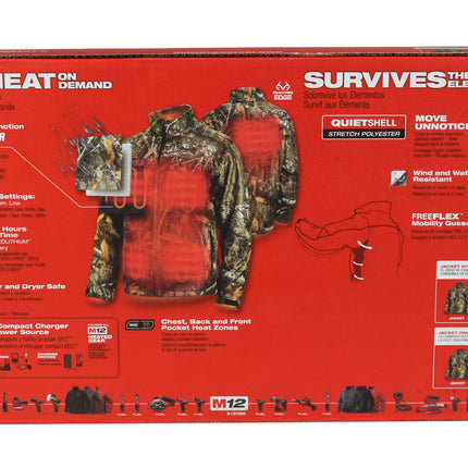Milwaukee 222C-213X M12 Heated QuietShell Jacket Kit with Battery (3X-Large/Realtree)