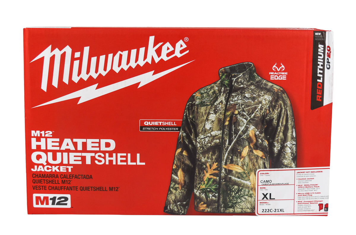 Milwaukee 222C-21XL M12 Heated QuietShell Jacket Kit with Battery (X-Large/Realtree)