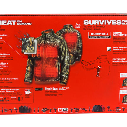 Milwaukee 222C-21XL M12 Heated QuietShell Jacket Kit with Battery (X-Large/Realtree)