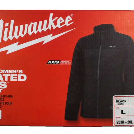 Milwaukee 233B-20L Women's Large M12 12-Volt Lithium-Ion Cordless AXIS Black Heated Quilted Jacket (Jacket Only)