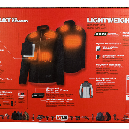 Milwaukee 233B-20L Women's Large M12 12-Volt Lithium-Ion Cordless AXIS Black Heated Quilted Jacket (Jacket Only)