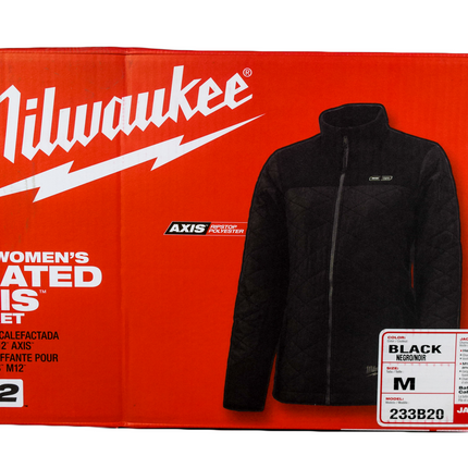 Milwaukee 233B-20M Women's Medium M12 12-Volt Lithium-Ion Cordless AXIS Black Heated Quilted Jacket (Jacket Only)