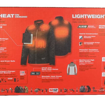 Milwaukee 233B-20M Women's Medium M12 12-Volt Lithium-Ion Cordless AXIS Black Heated Quilted Jacket (Jacket Only)