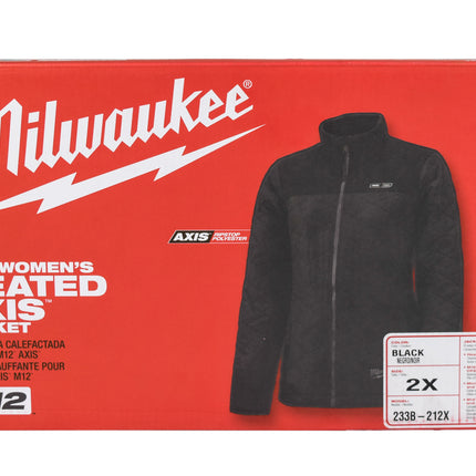 Milwaukee 233B-212X Women's M12 AXIS Black Heated Quilted Jacket Kit w/ Battery