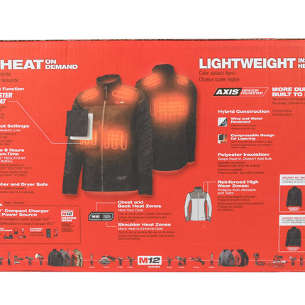 Milwaukee 233B-212X Women's M12 AXIS Black Heated Quilted Jacket Kit w/ Battery