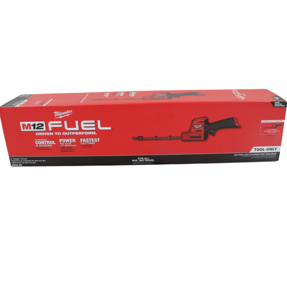 Milwaukee M12 FUEL 2533-20 8 in. 12 V Battery Hedge Trimmer Tool Only