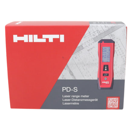 Hilti PD-S Laser Distance Measurer, Compact Digital Laser Measure Tool for Distance, Area, and Continuous Measurement, Easy One-Button Operation