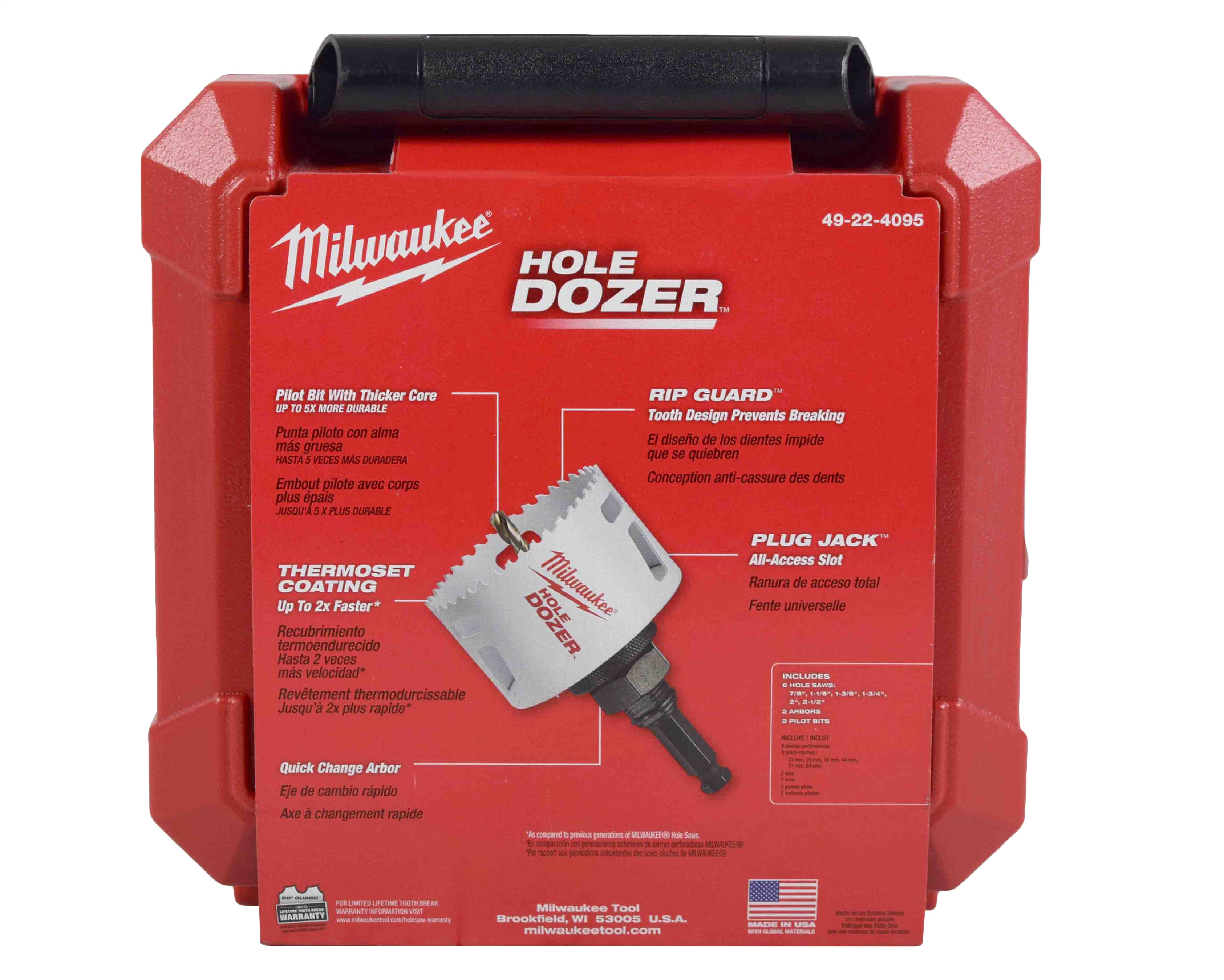 Milwaukee 49-22-4095 10-Piece Electricians Ice Hardened Hole Saw Kit