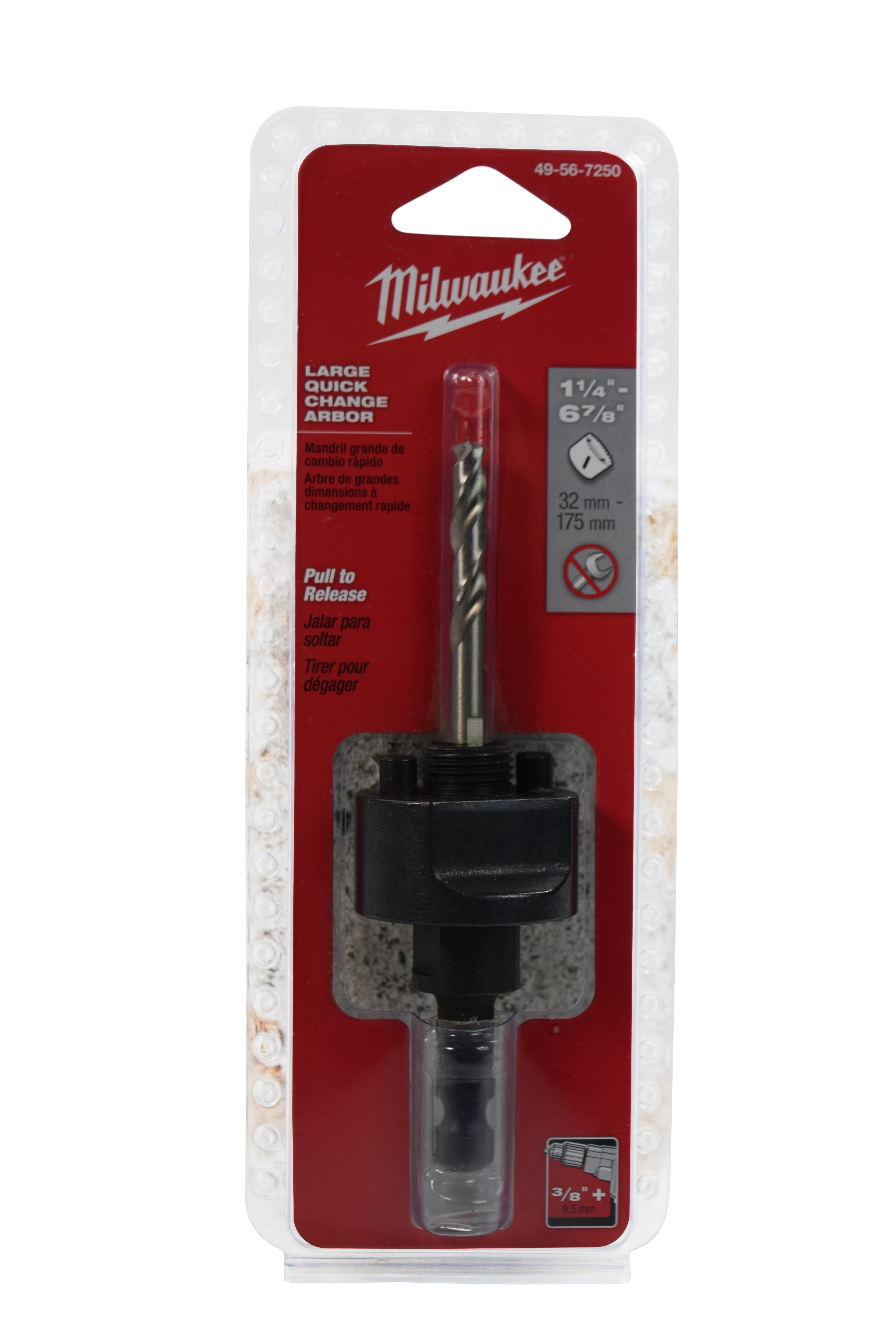Milwaukee 49-56-7250 Large Quick Change Hole Saw Arbor 3/8" Shank
