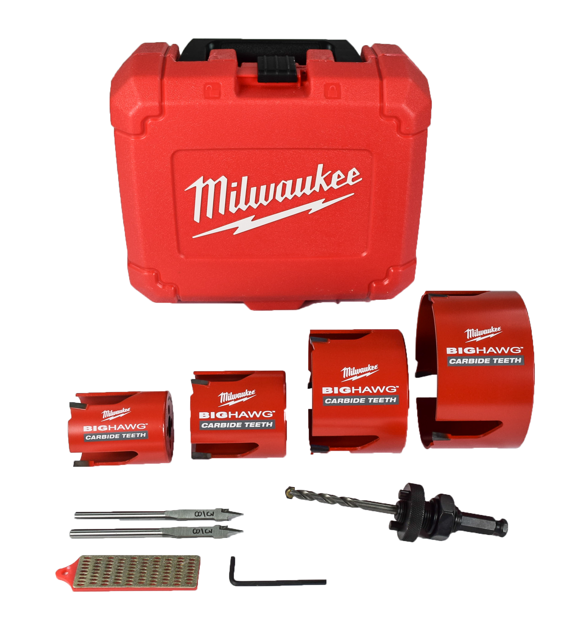 Milwaukee 49-56-9285 Big Hawg Carbide Teeth 8 pc Plumber's Hole Saw Kit