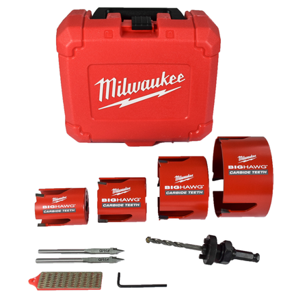 Milwaukee 49-56-9285 Big Hawg Carbide Teeth 8 pc Plumber's Hole Saw Kit