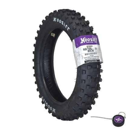 Hoosier Racing Tire 60/100-10 MX30 Jr Dirt Bike Front Tube Type Tire with Hoosier Keychain