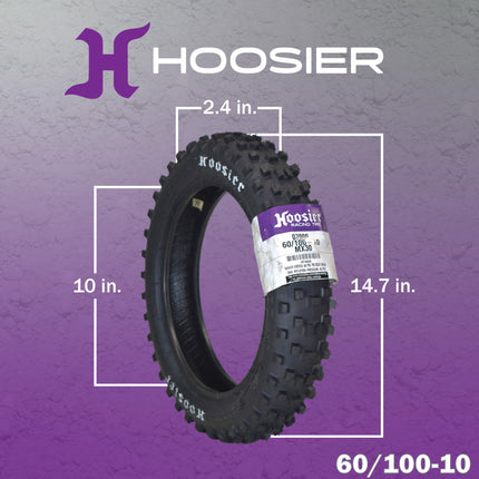 Hoosier Racing Tire 60/100-10 MX30 Jr Dirt Bike Front Tube Type Tire with Hoosier Keychain