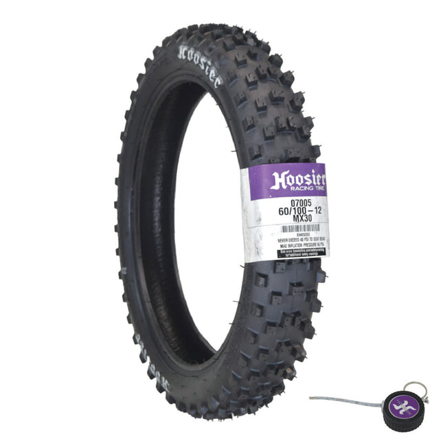 Hoosier Racing Tire 60/100-12 MX30 Sr Dirt Bike Front Tube Type Tire with Hoosier Keychain