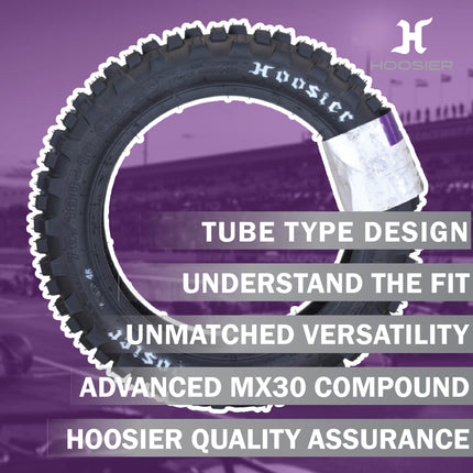 Hoosier Racing Tire 70/100-10 IMX30 Dirt Bike Rear Tube Type Tire with Hoosier Keychain