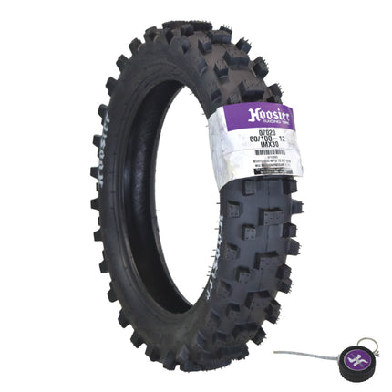Hoosier Racing Tire 80/100-12 IMX30 65cc Dirt Bike Rear Tube Type Tire with Hoosier Keychain