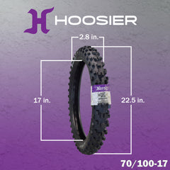 Hoosier Racing Tire Set: 70/100-17 MX30 & 90/100-14 IMX30 Tube Tires & Keychain