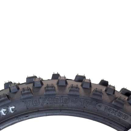 Hoosier Racing Tire Set: 70/100-17 MX30 & 90/100-14 IMX30 Tube Tires & Keychain