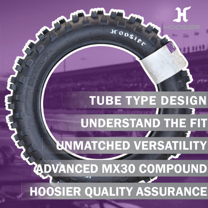 Hoosier Racing Tire 90/100-14 IMX30 85cc Dirt Bike Rear Tube Type Tire with Hoosier Keychain