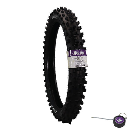 Hoosier Racing Tire 80/100-21 MX25F 125, 250, 450cc Dirt Bike Front Tire with Hoosier Keychain