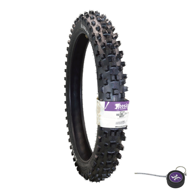 Hoosier Racing Tire 80/100-21 MX30F Dirt Bike Front Tube Type Tire Ideal for 125, 250, 450cc Bikes with Hoosier Keychain