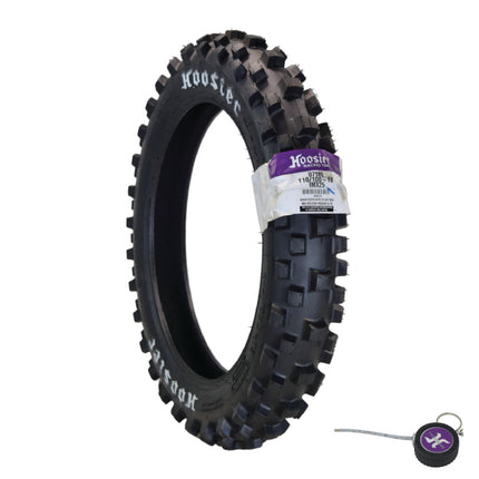 Hoosier Racing Tire 110/100-18 IMX25 125, 250, 450cc Dirt Bike Rear Tube Type Tire with Hoosier Keychain