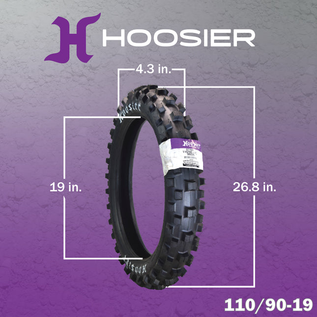 Hoosier Racing Tire 110/90-19 IMX20 C100 125, 250, 450cc Dirt Bike Rear Tire with Hoosier Keychain