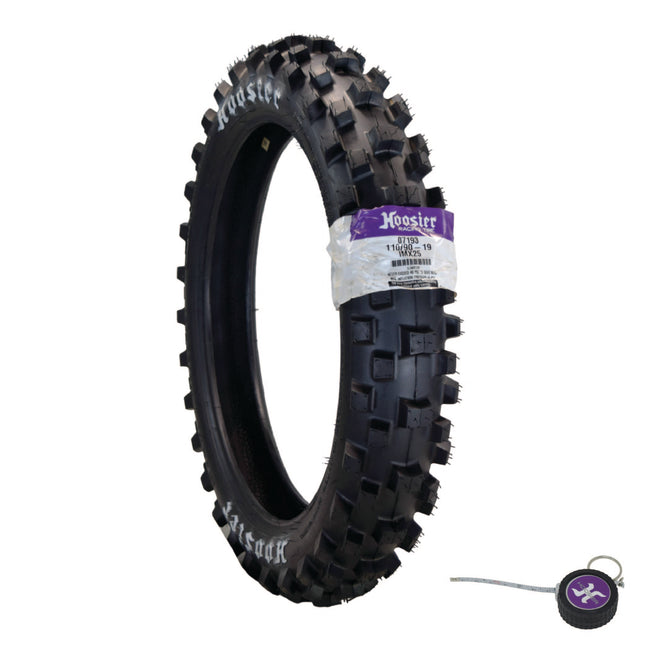 Hoosier Racing Tire 110/90-19 IMX25 C100 Dirt Bike Rear Tube Type Tire Ideal for 125, 250, 450cc Bikes with Hoosier Keychain