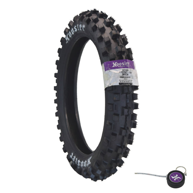 Hoosier Racing Tire 110/90-19 IMX30 C100 125, 250, 450cc Dirt Bike Rear Tire with Hoosier Keychain