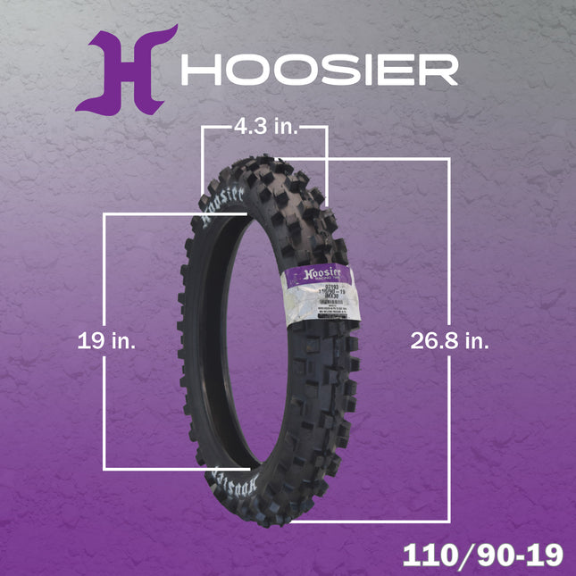 Hoosier Racing Tire 110/90-19 IMX30 C100 125, 250, 450cc Dirt Bike Rear Tire with Hoosier Keychain