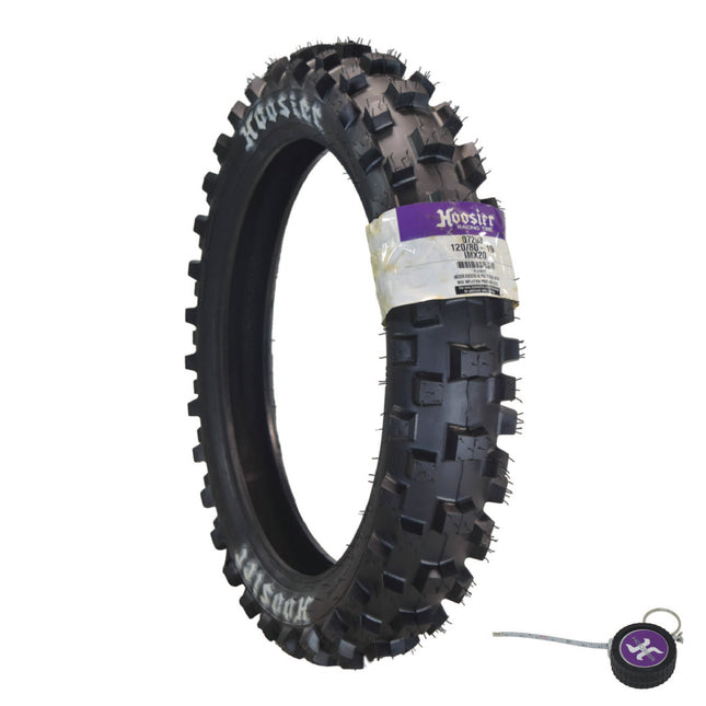 Hoosier Racing Tire 120/80-19 IMX20 C100 250, 450cc Dirt Bike Rear Tube Type Tire with Hoosier Keychain