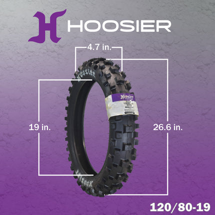 Hoosier Racing Tire 120/80-19 IMX20 C100 250, 450cc Dirt Bike Rear Tube Type Tire with Hoosier Keychain