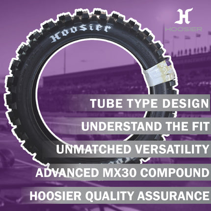 Hoosier Racing Tire 120/80-19 IMX30 C100 250, 450cc Dirt Bike Rear Tube Type Tire with Hoosier Keychain